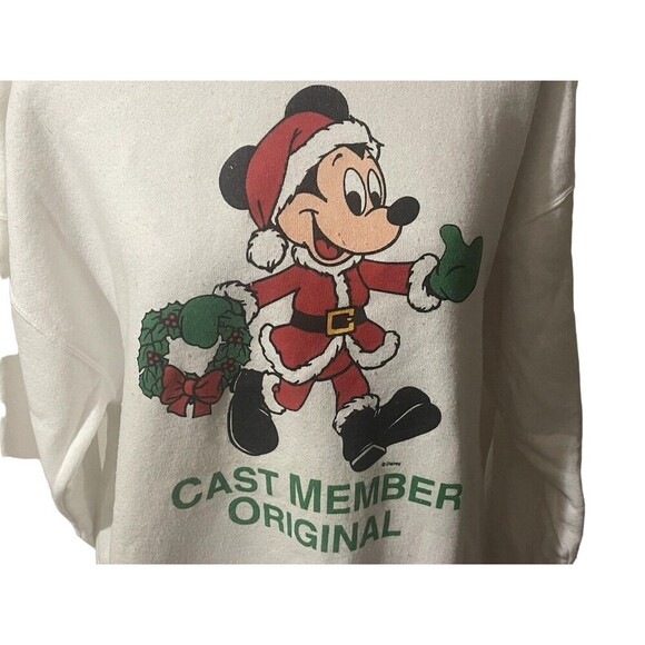 VTG Disney Cast Member Original Sweatshirt Mickey Mouse Holidays Sz Large RARE - Picture 4 of 15